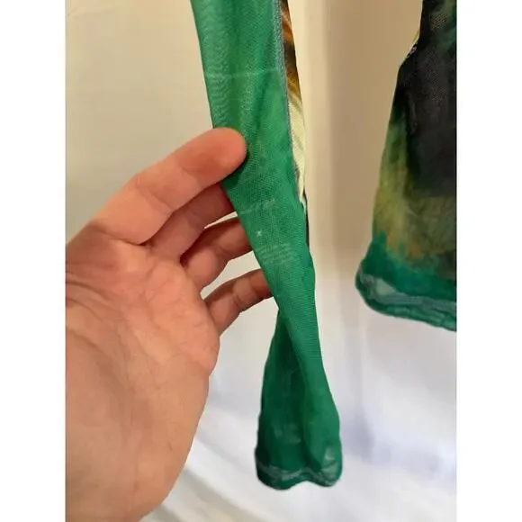 JW Anderson Cat Graphic Multicolor Mesh Top Size S with Fabric Pull - Picture 8 of 10